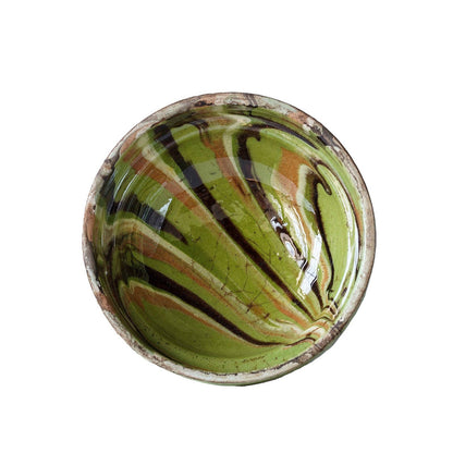 Cottage Crafted Bowl, Mini: Marbleized Green