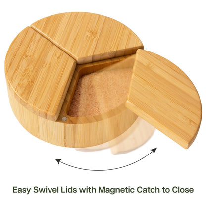 Trio Salt Cellar Storage Box with Swivel Lids - Decor Addict, LLC