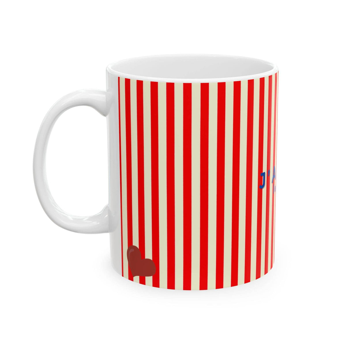 I Love Coffee Ceramic Mug-RED, J'adore le café: 11oz
