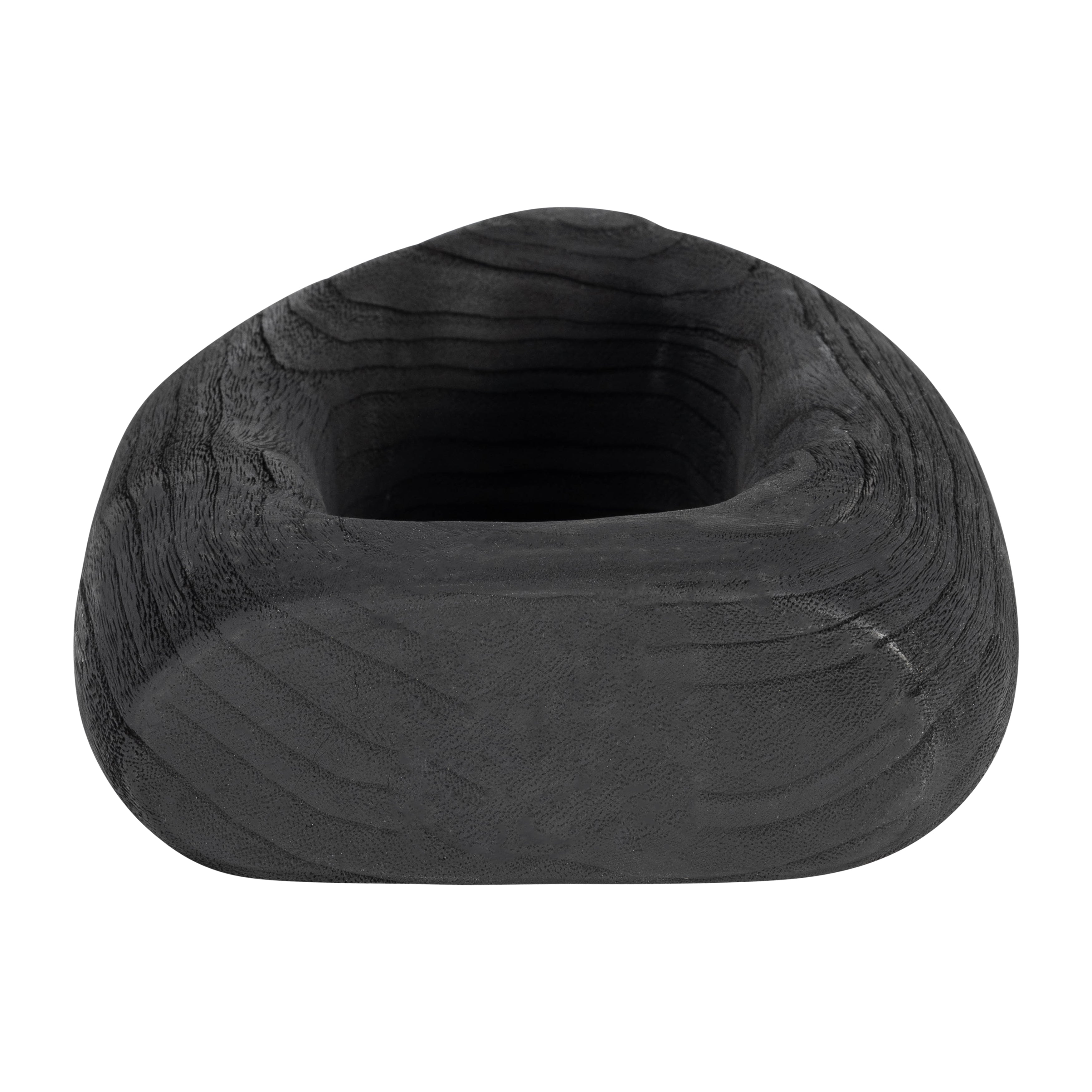 Wood, 14"h Cut-out Vase, Black - Decor Addict, LLC