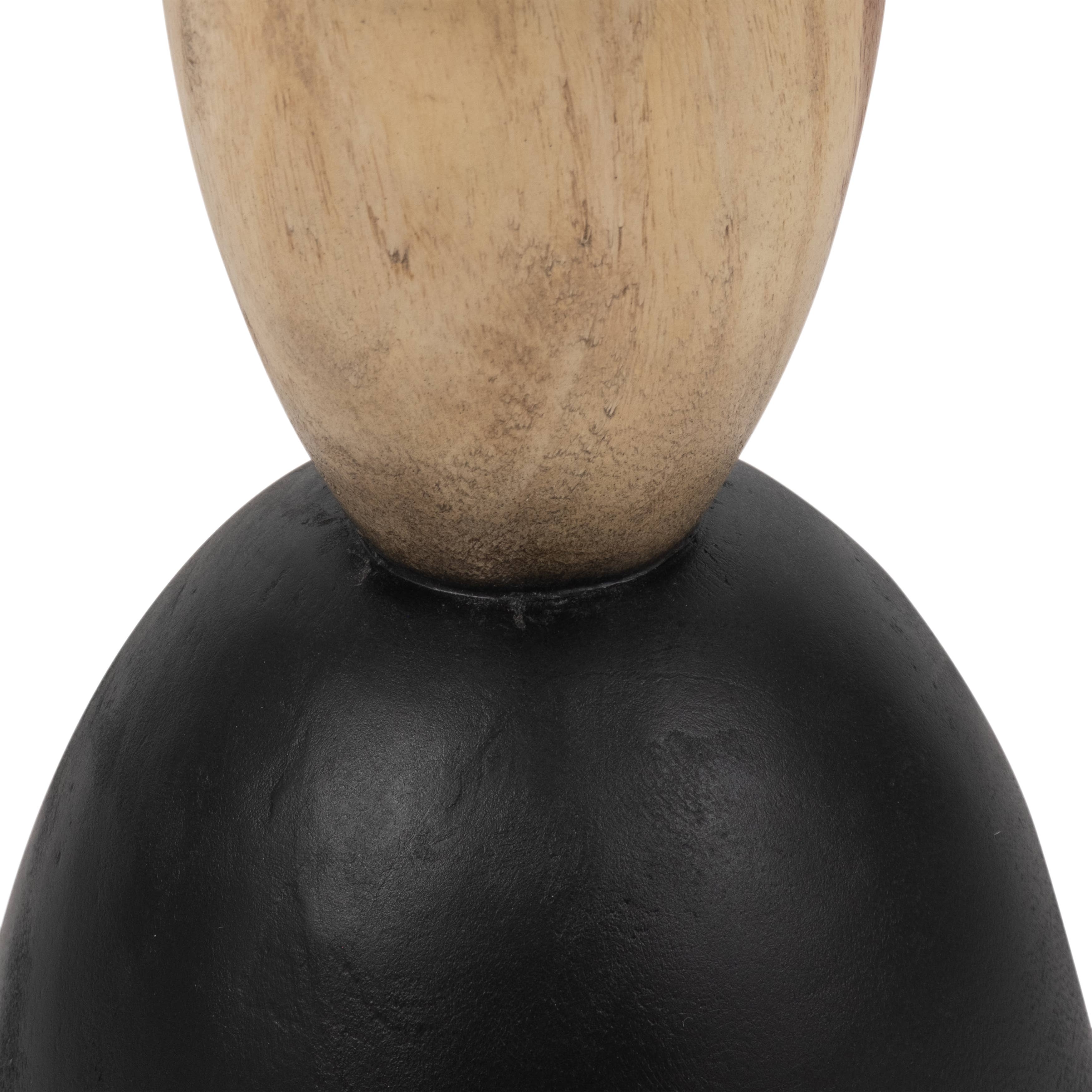 Suar Wood Modern End Table with Geometric Base - Tan, 20 in. - Decor Addict, LLC