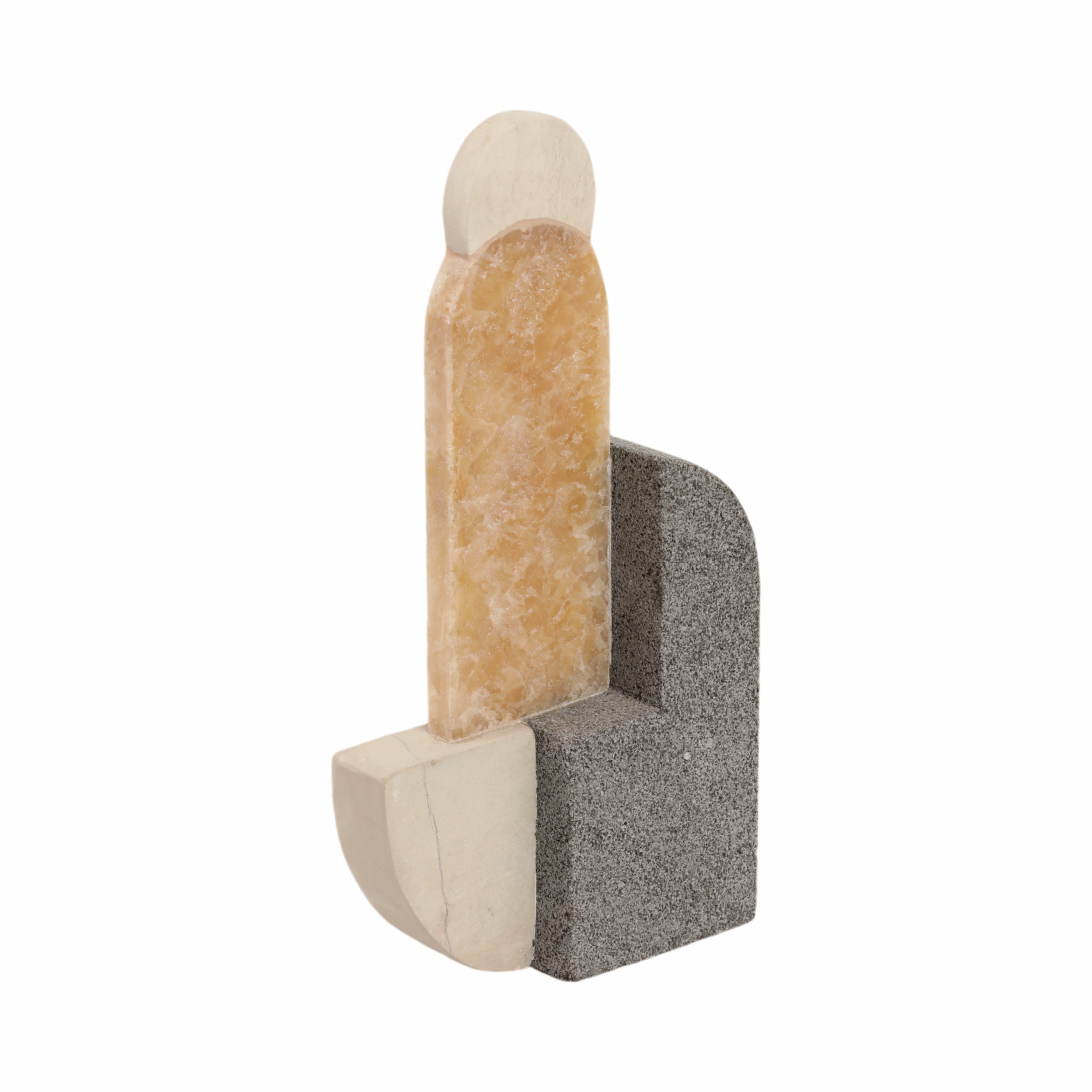 13" Abstrct Sculpture Lava&sand Stone & Onyx, Mult - Decor Addict, LLC