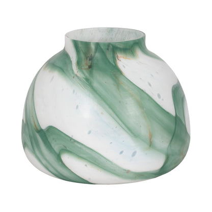 9" Ebb & Flow Vase, Green/clear - Decor Addict, LLC