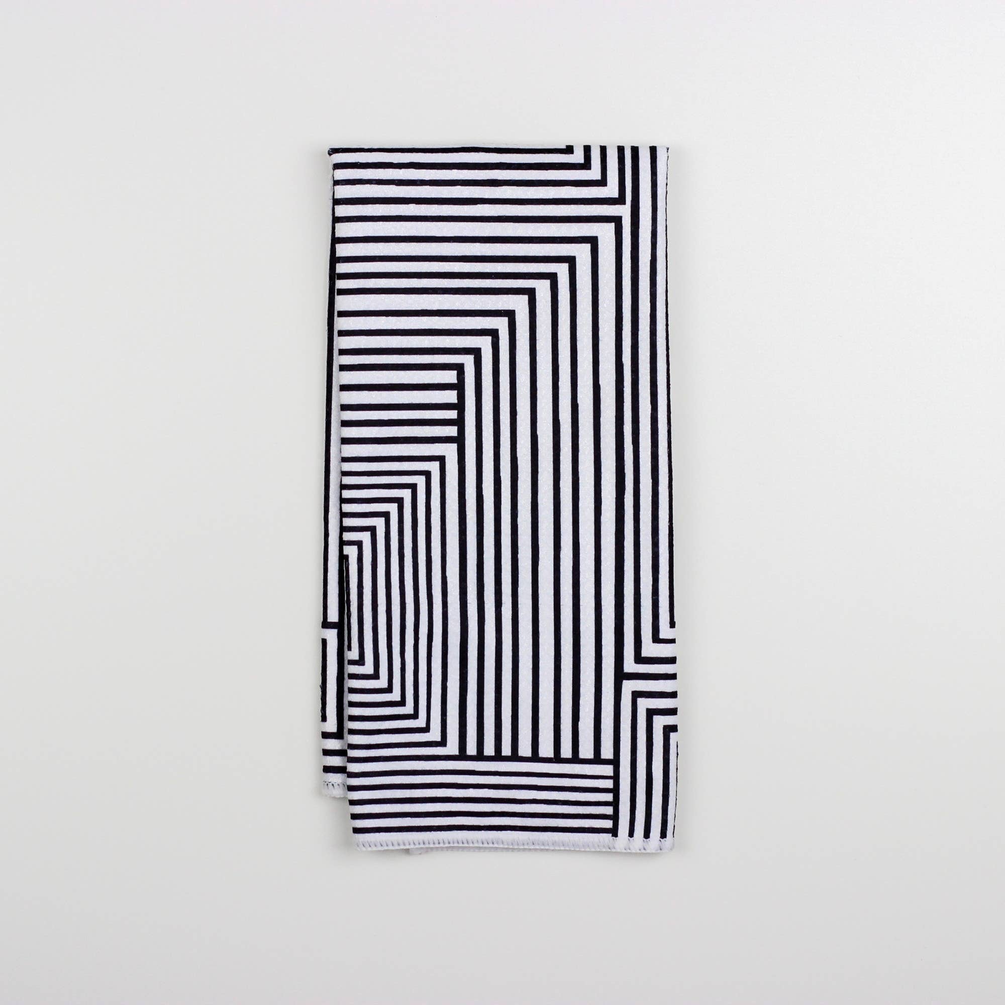 Mono Maze Dish Towel- 16''x24'': Folded Packaging - Decor Addict, LLC