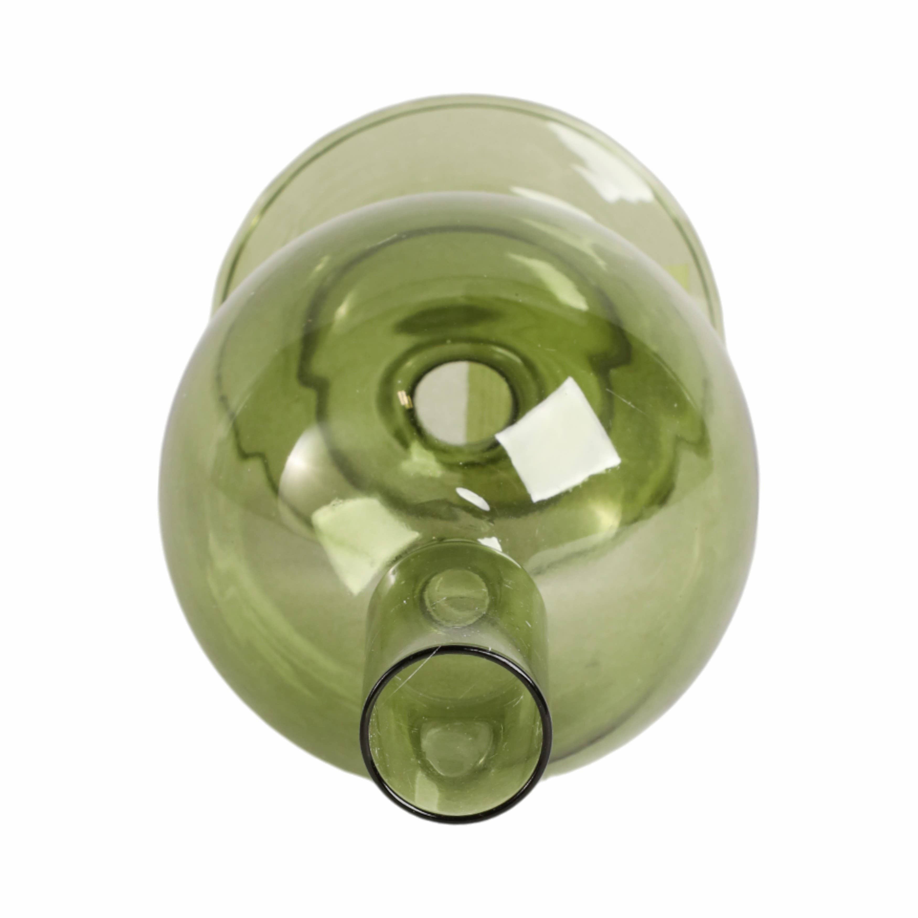 Taper Candle Holder - Olive Glass Bubble, 7 in. - Decor Addict, LLC