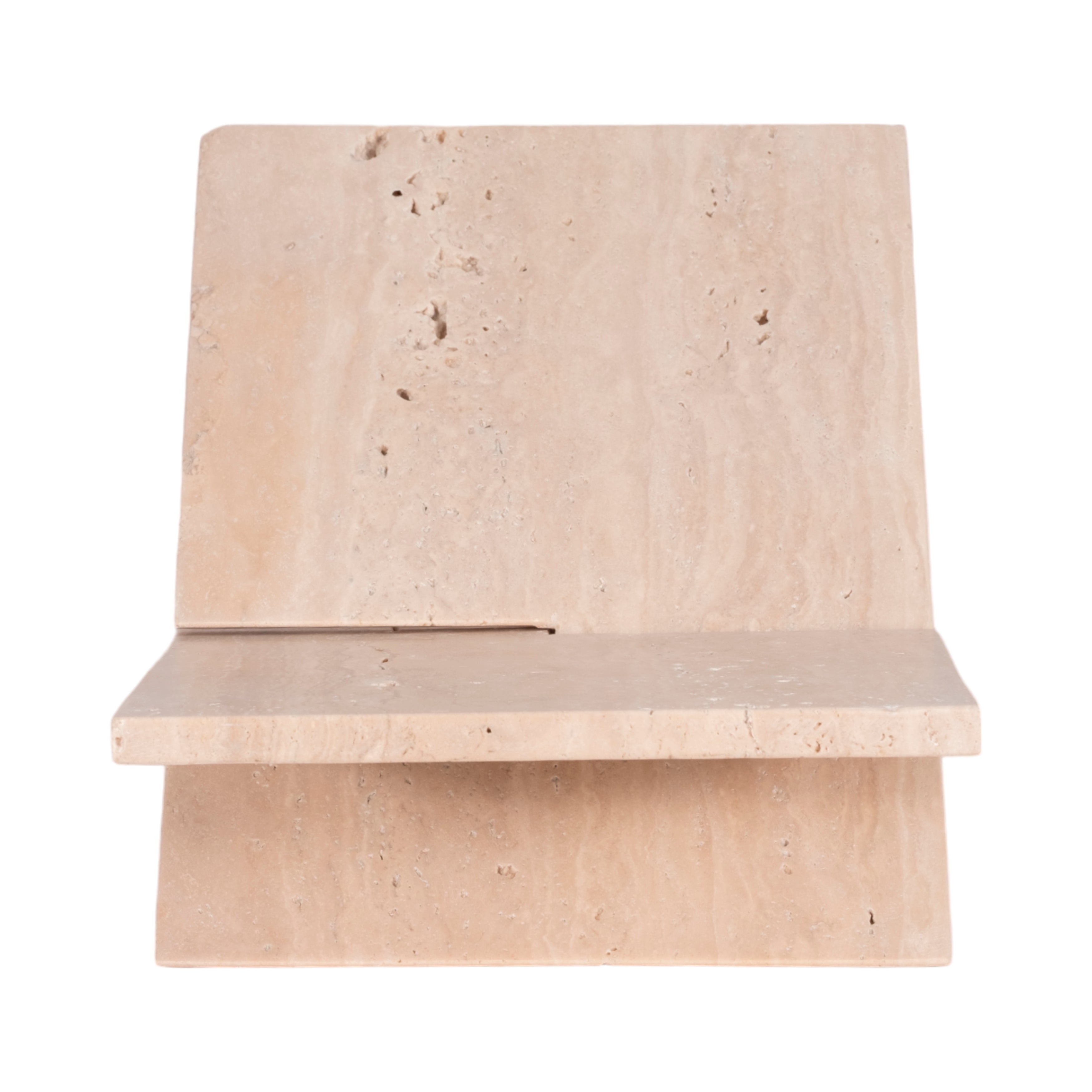18" Travertine Bookstand, Tan, Kd - Decor Addict, LLC