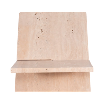 18" Travertine Bookstand, Tan, Kd - Decor Addict, LLC