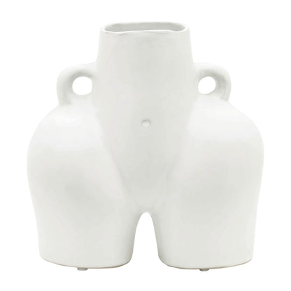 Cer, 7" Half Body Vase, White - Decor Addict, LLC