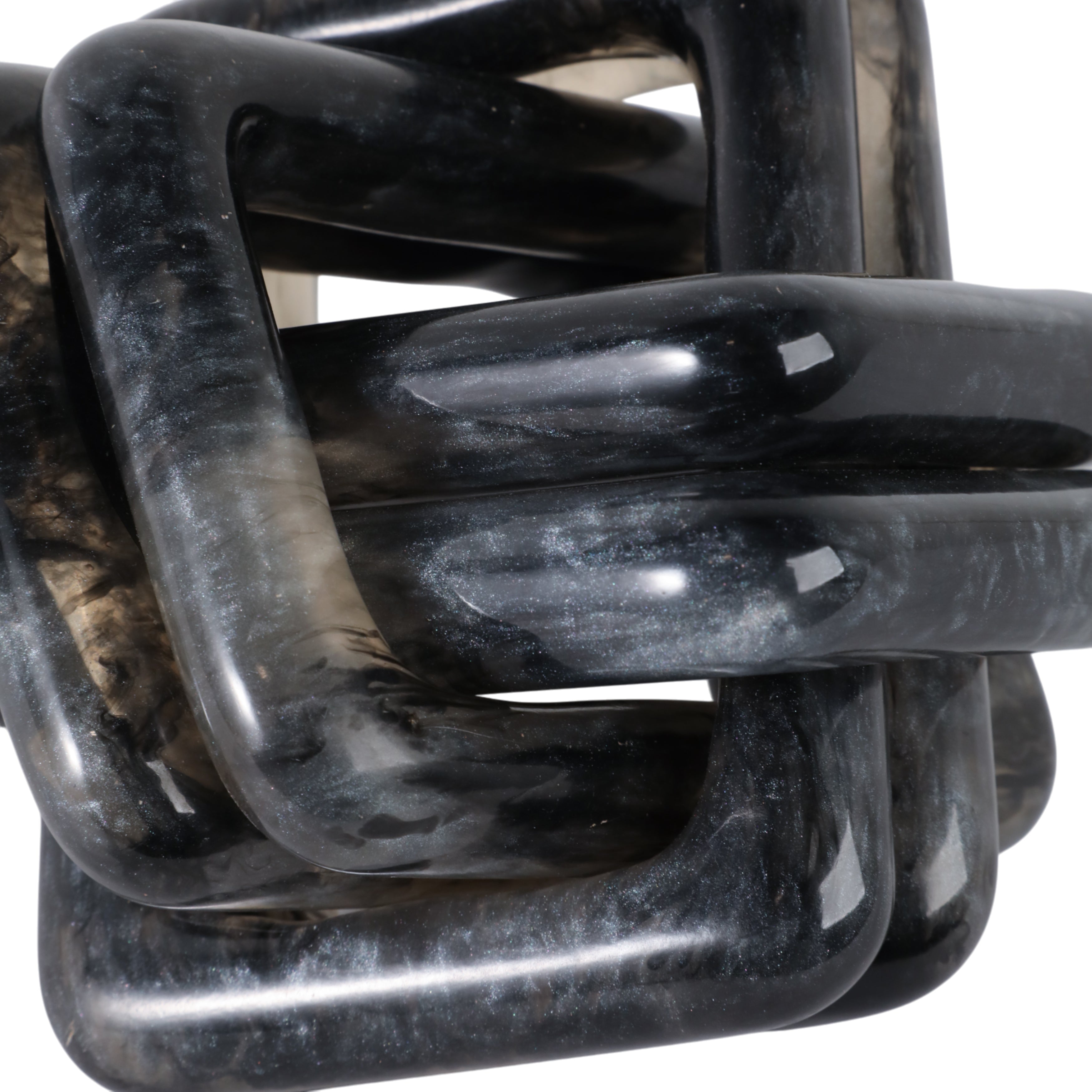 6" Marbled Resin Knot, Black - Decor Addict, LLC
