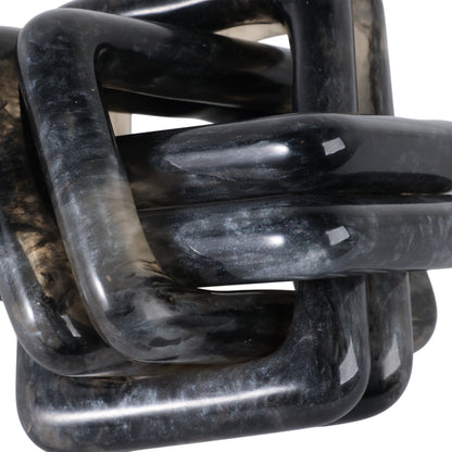 6" Marbled Resin Knot, Black - Decor Addict, LLC