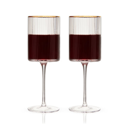 Meridian Crystal Wine Glasses Set of 2 - Decor Addict, LLC