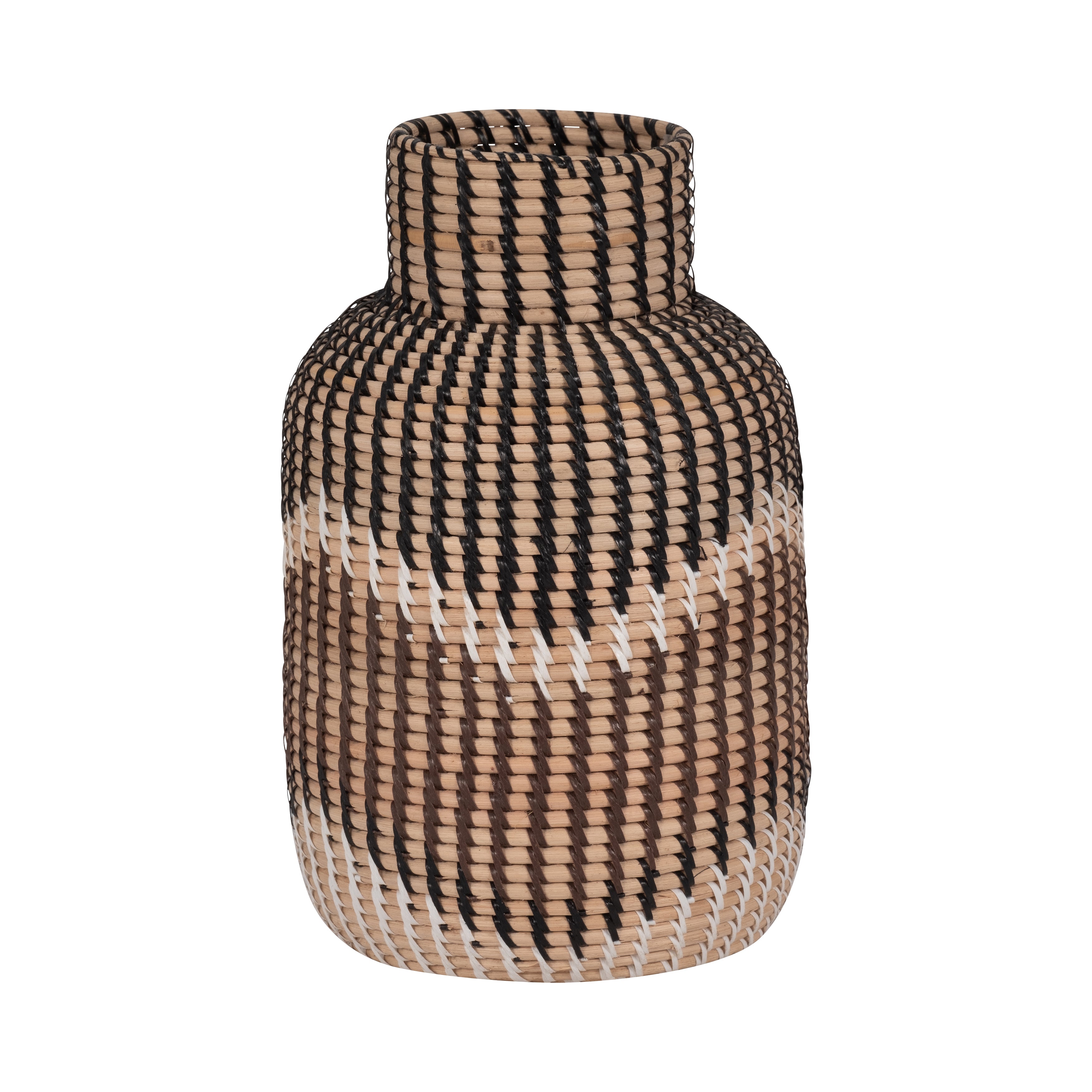 Rattan, 13"h Woven Vase, Multi - Decor Addict, LLC