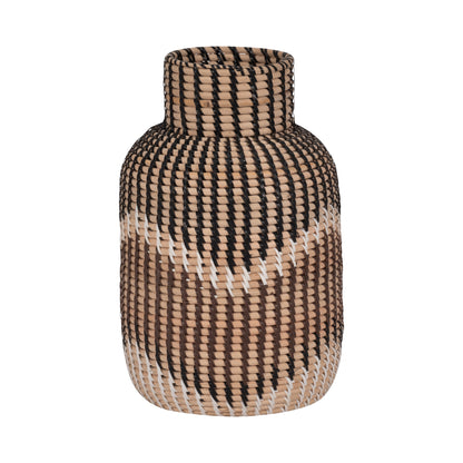 Rattan, 13"h Woven Vase, Multi - Decor Addict, LLC