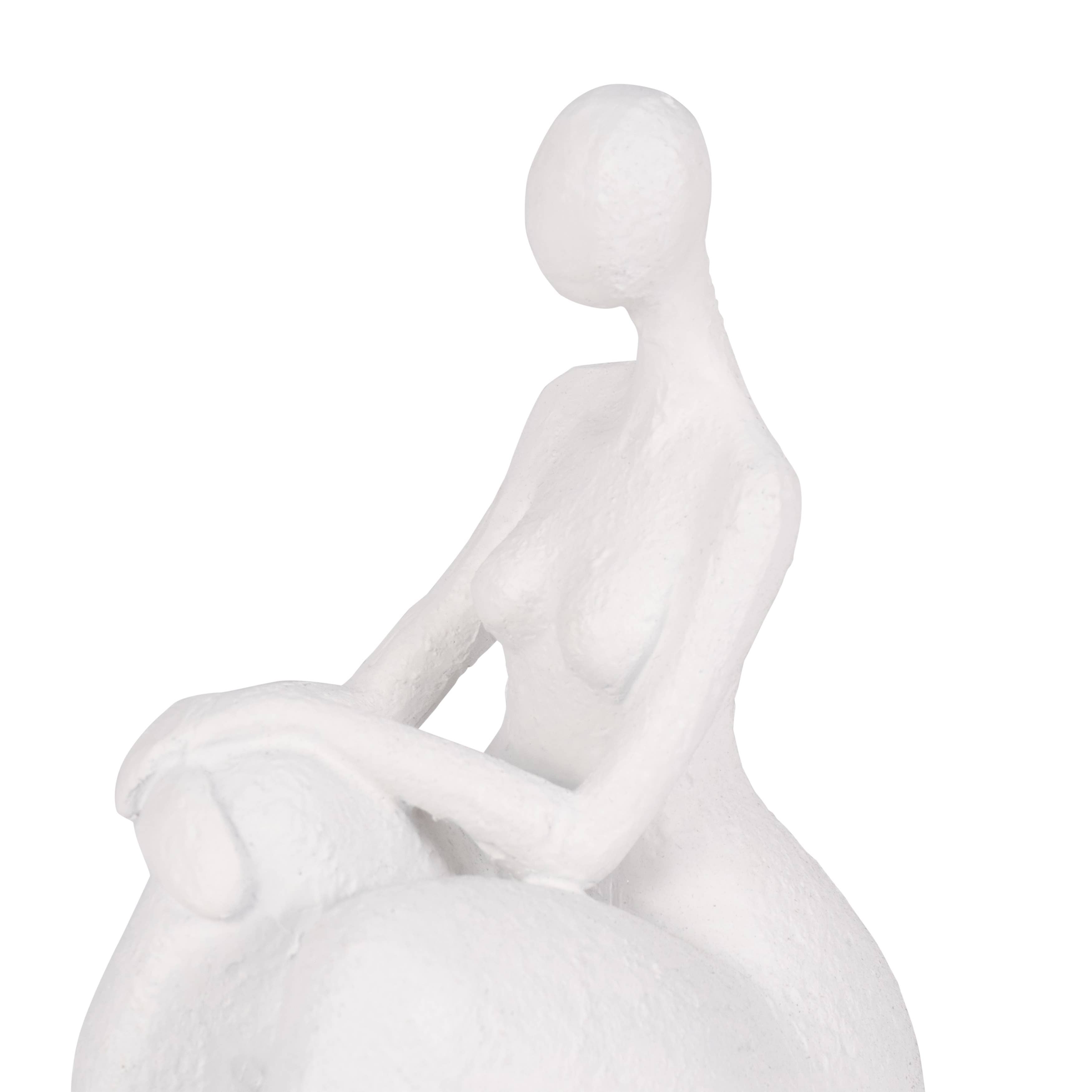 Resin Abstract Sitting Ladies Bookends Set - White, 6 in. - Decor Addict, LLC