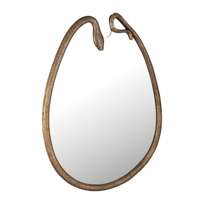 Brass Antique Cast Aluminum Wall Mirror: Brown / Aluminum - Decor Addict, LLC
