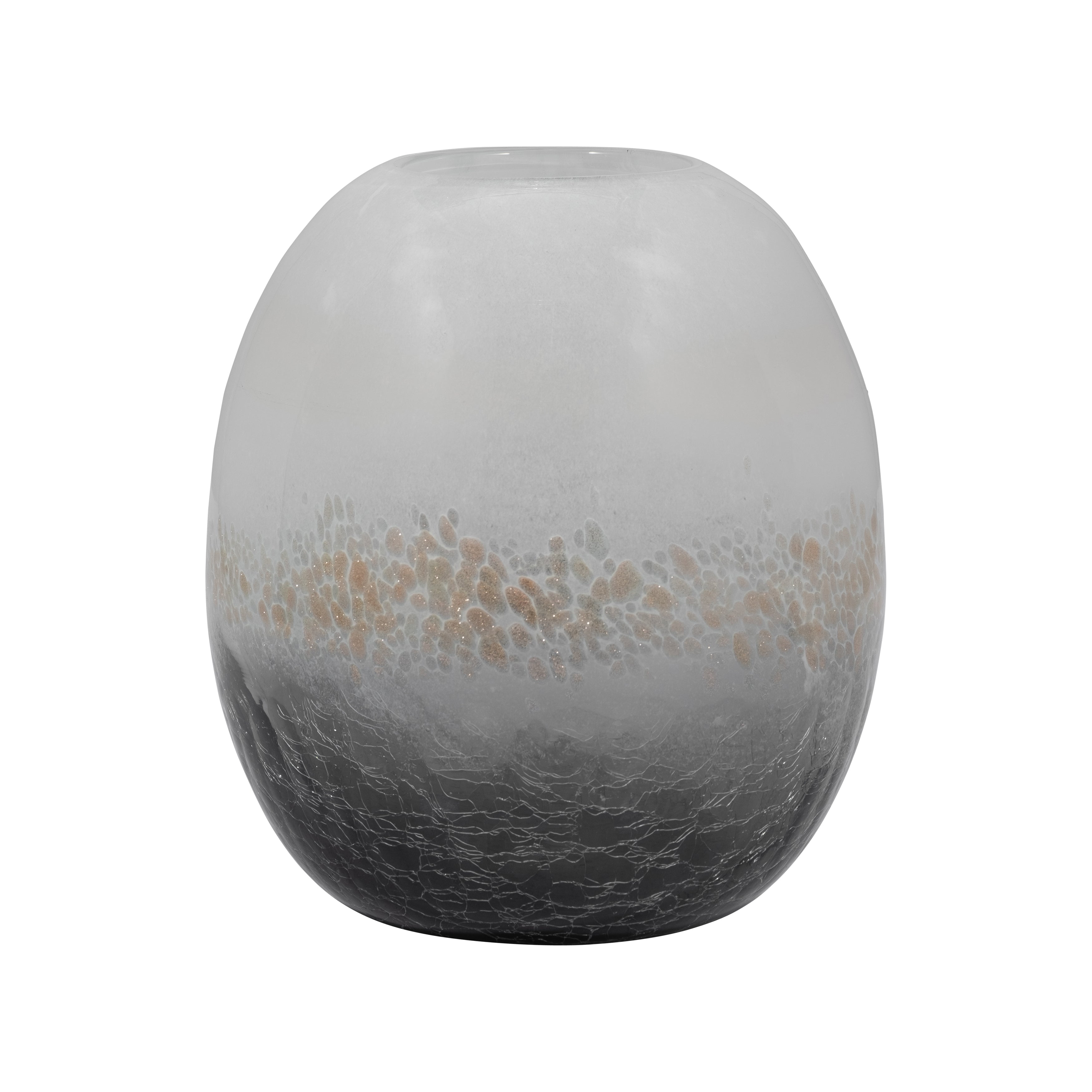 Glass 8" Crackle Vase - Thumbnail 3