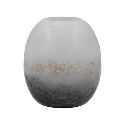 Glass, 8" Crackle Vase, Multi - Decor Addict, LLC
