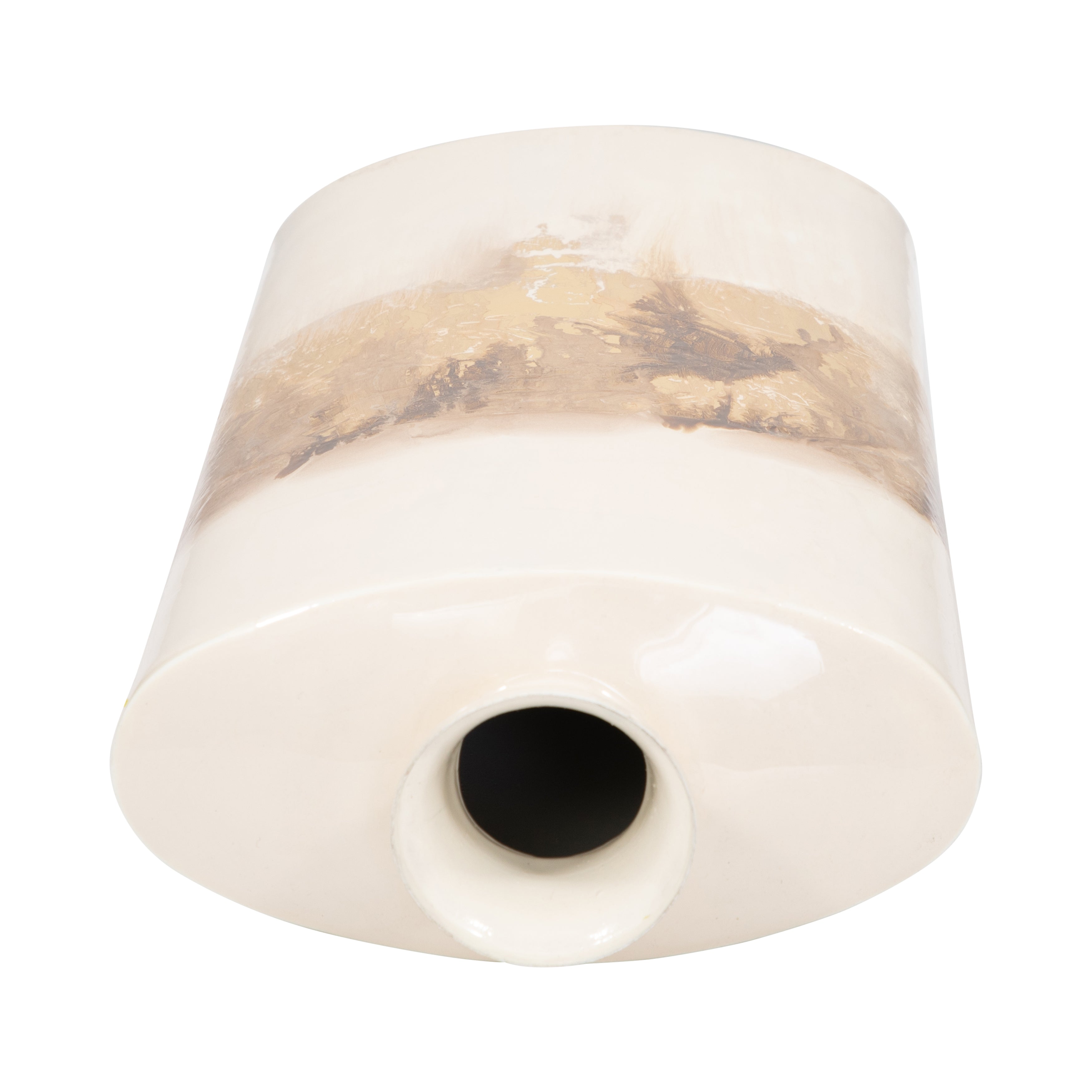 Metal, 20" Flask Vase, Pearl/gold - Decor Addict, LLC