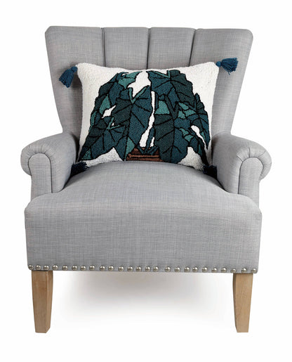 Alocasia W/ Tassels Hook Pillow - Jungalow - Decor Addict, LLC