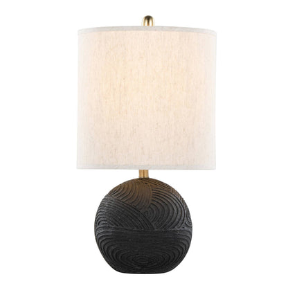 Kona 23" Polyresin Table Lamp - Set of 2: Matte Black Polyresin, Modern Brass, Natural Linen - Decor Addict, LLC