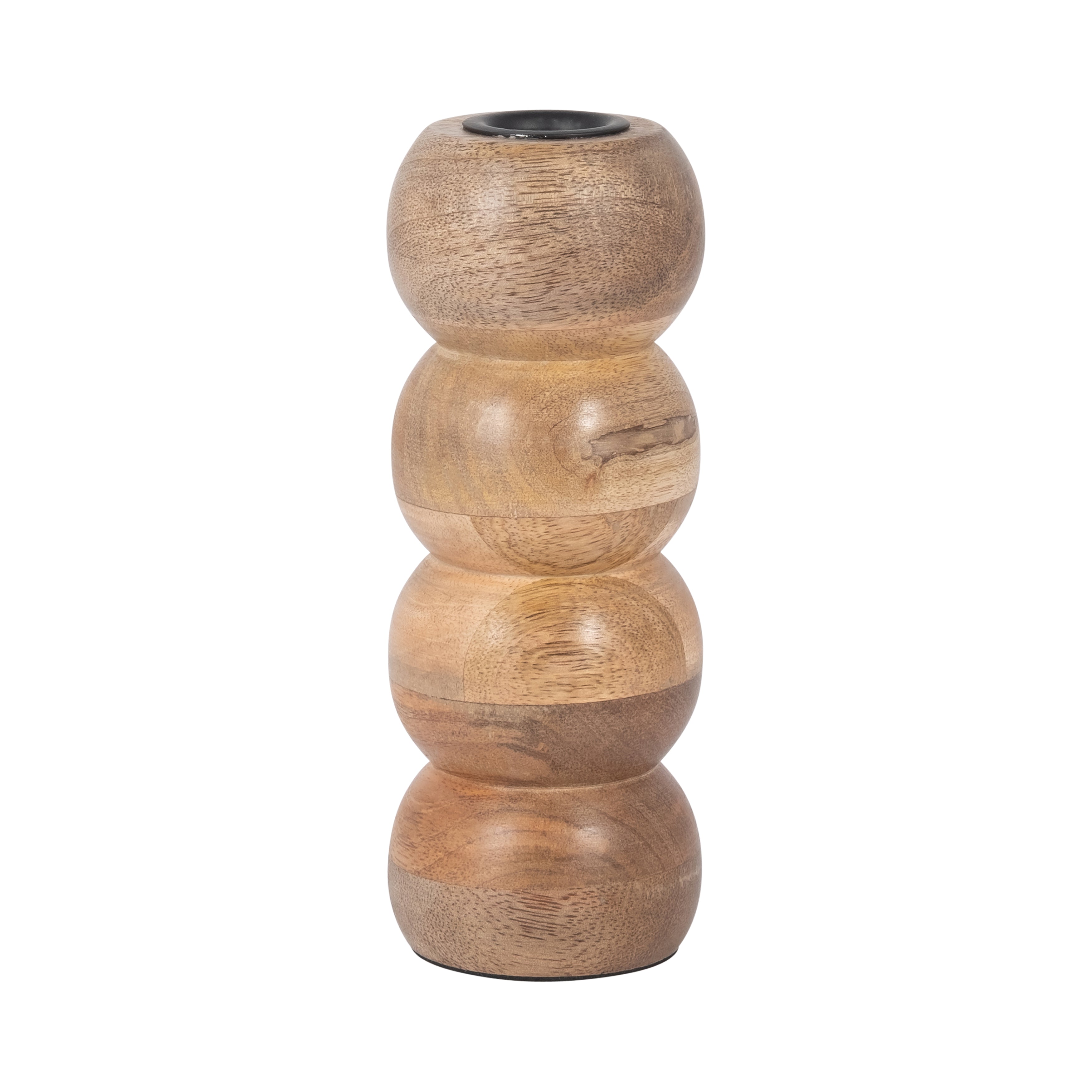 Wood, 7" Ribbed Votive Holder, Natural - Decor Addict, LLC