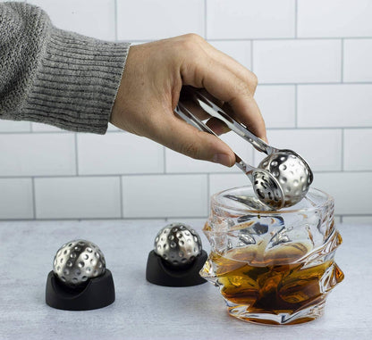 Golf Ball Shaped Stainless Steel Whiskey Stones, 4 Stones - Decor Addict, LLC