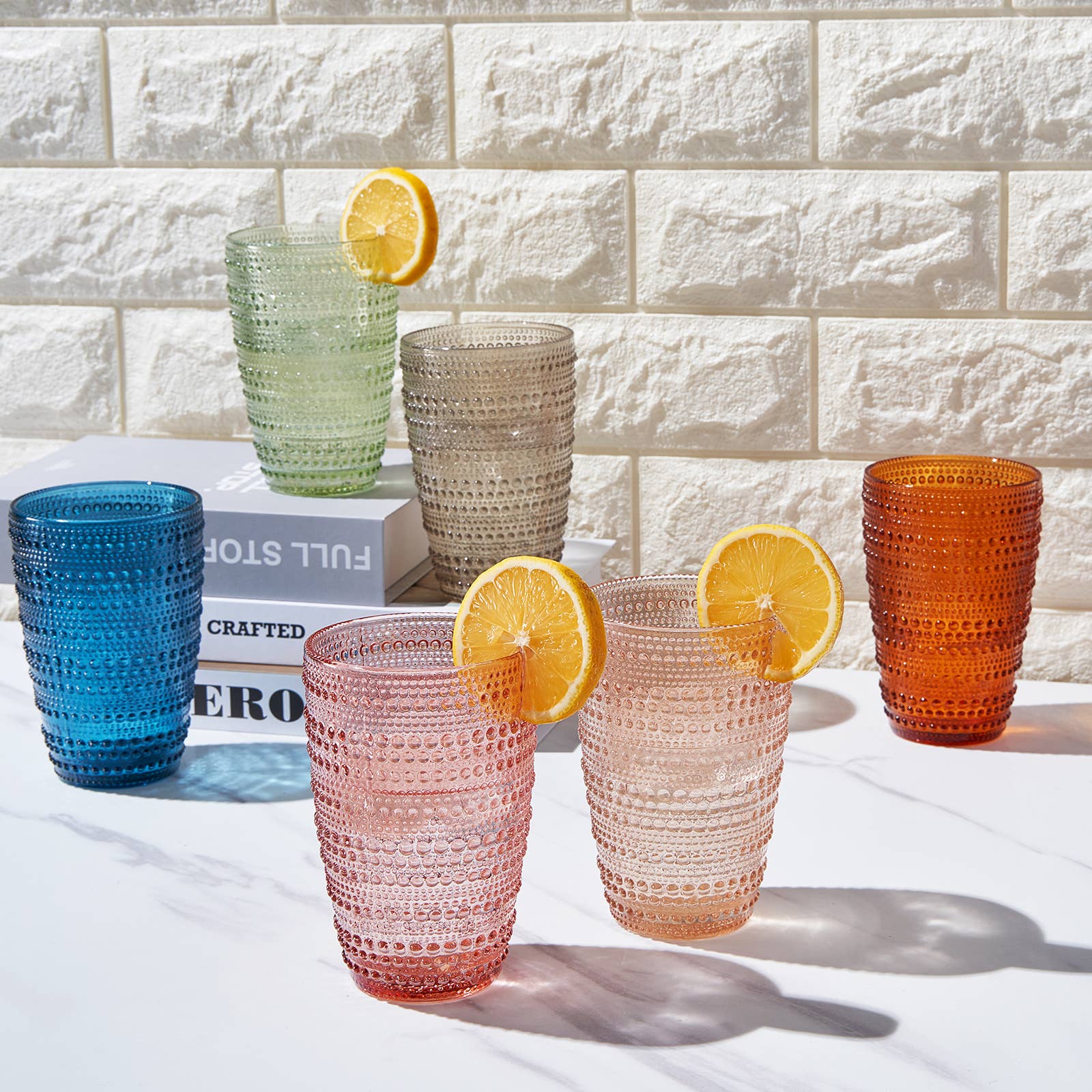 14.6oz Beaded Hobnail Highball Tumbler - Decor Addict, LLC