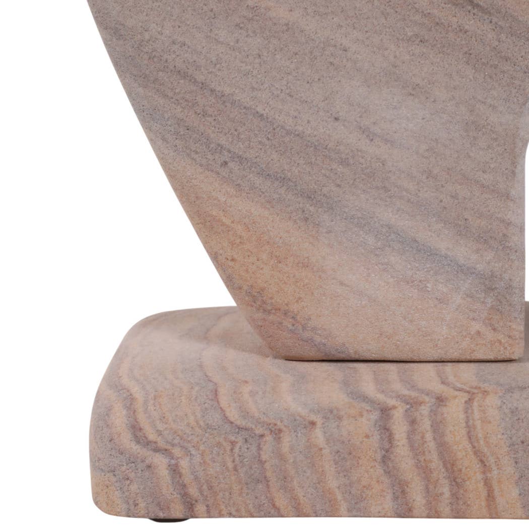 Decorative Sculpture - Tan Sandstone Minimalist, 7 in. - Decor Addict, LLC
