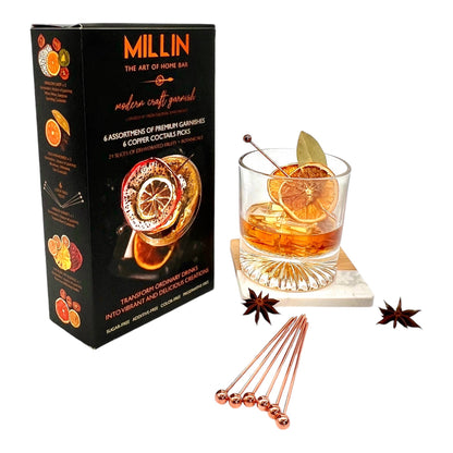 Gourmet Dry Fruit Cocktail Garnish Set with Copper Picks - Decor Addict, LLC
