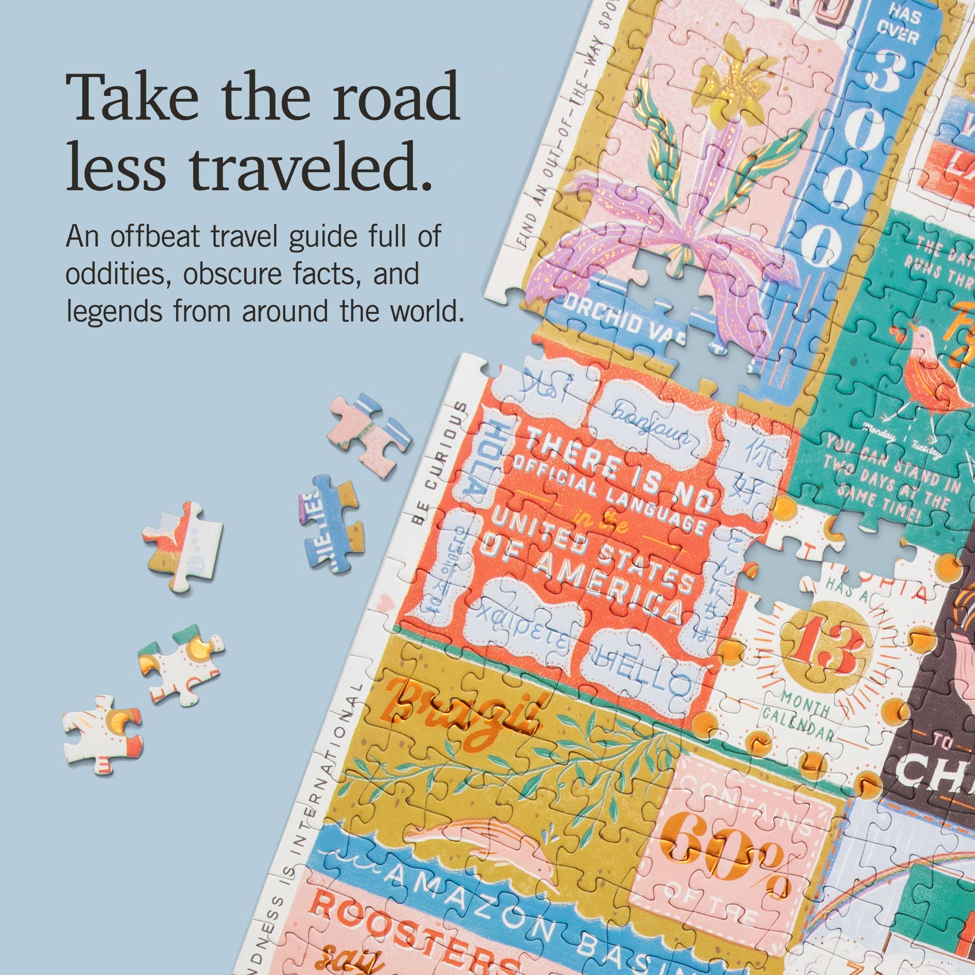 1000 PIECE PUZZLE, Travel Facts, Firelight - Decor Addict, LLC