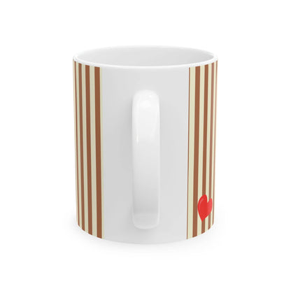 I Love Coffee Ceramic Mug-BROWN, J'adore le Café: 11oz
