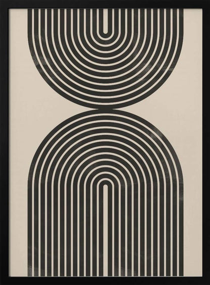 "Black Arch Line Art" Wall Art: Black Framed Textured Print / 40"H x 30 "W - Decor Addict, LLC