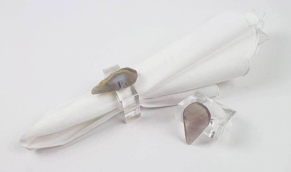Gray Agate Natural Stone Napkin Ring - Decor Addict, LLC