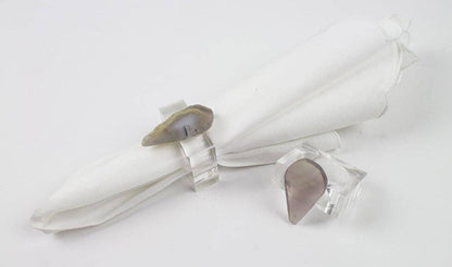 Gray Agate Natural Stone Napkin Ring - Decor Addict, LLC