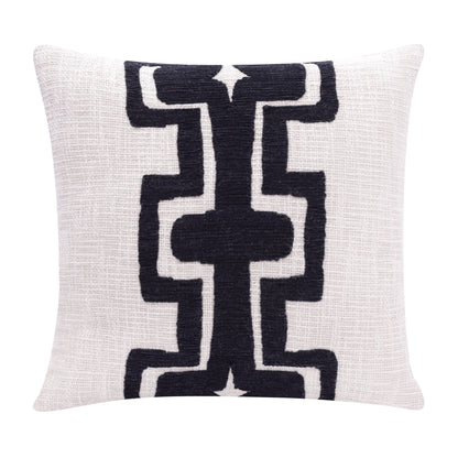 Seanna Geometric Handmade Decorative Throw Pillow: Onyx/ivory / 16" x 24" - Decor Addict, LLC