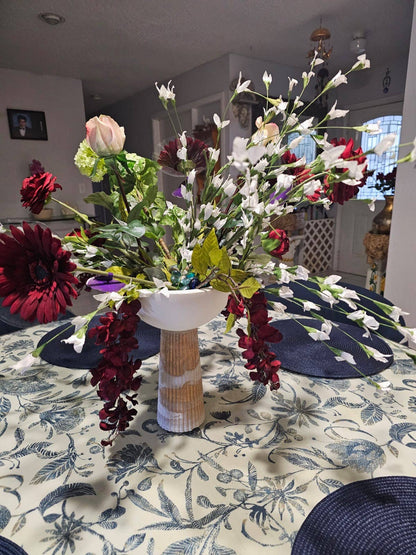 Leo - Pedestal Bowl | Concrete Decorative Bowl: Black & White - Decor Addict, LLC