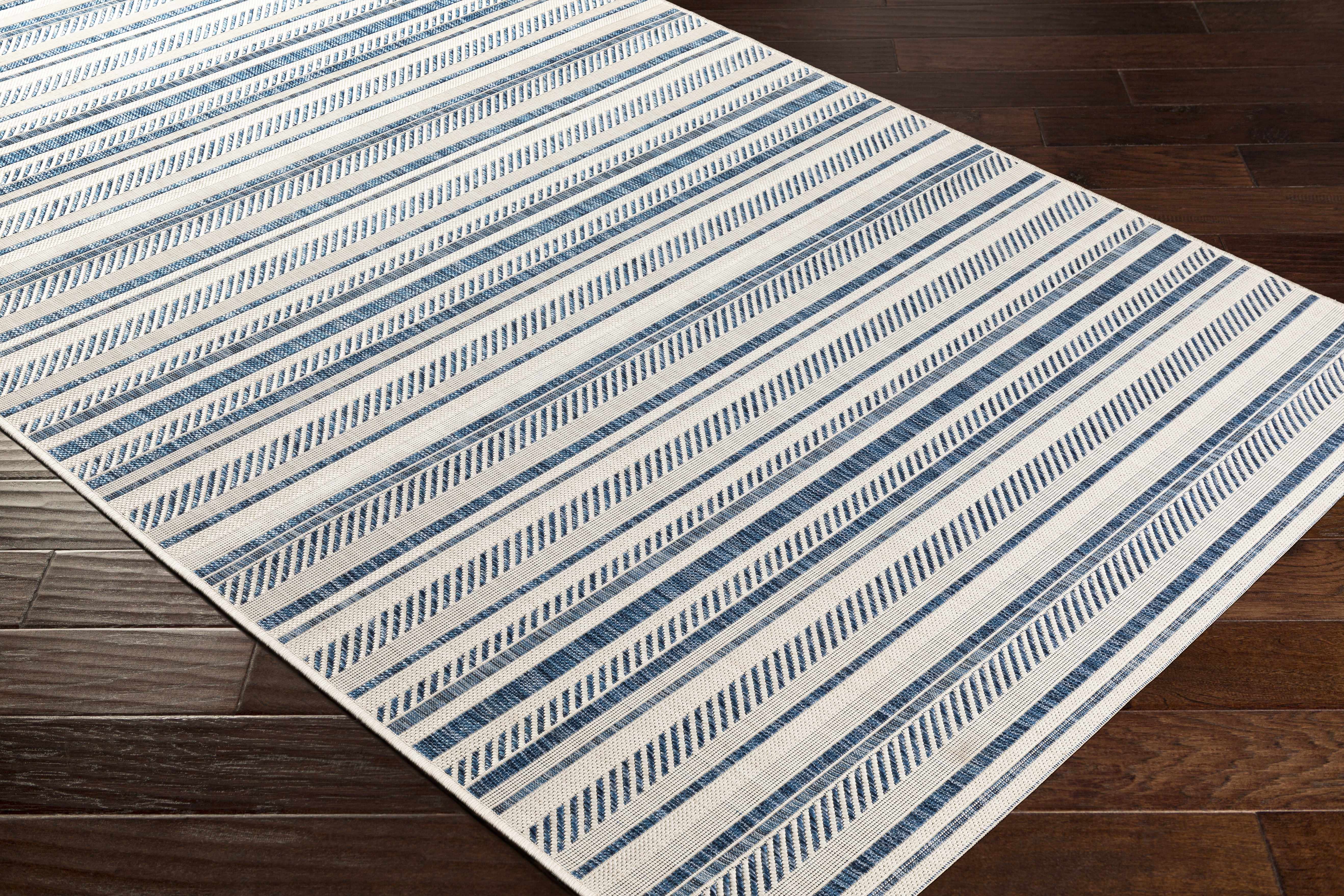 Olin White&Blue Performance Rug - Decor Addict, LLC