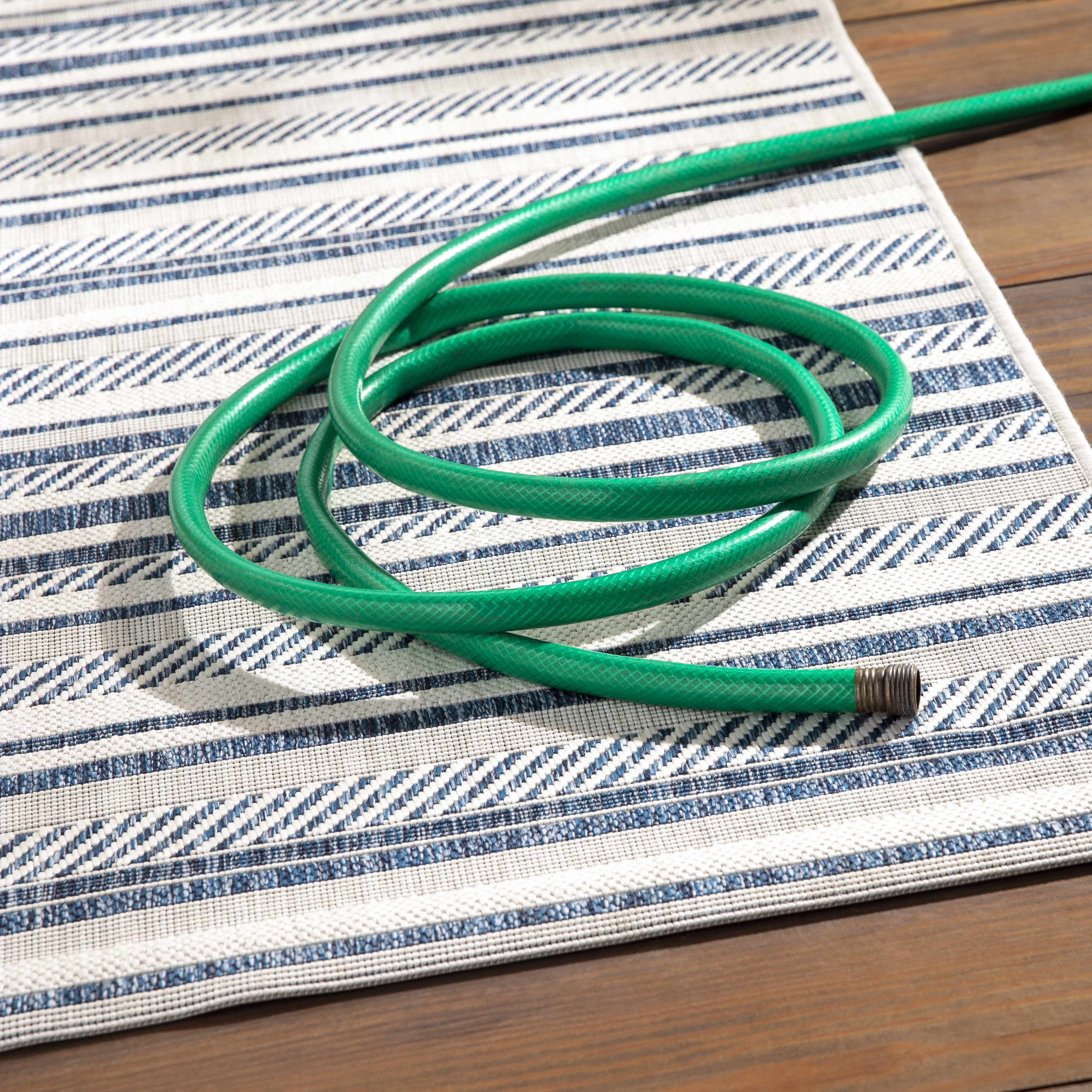 Olin White&Blue Performance Rug - Decor Addict, LLC