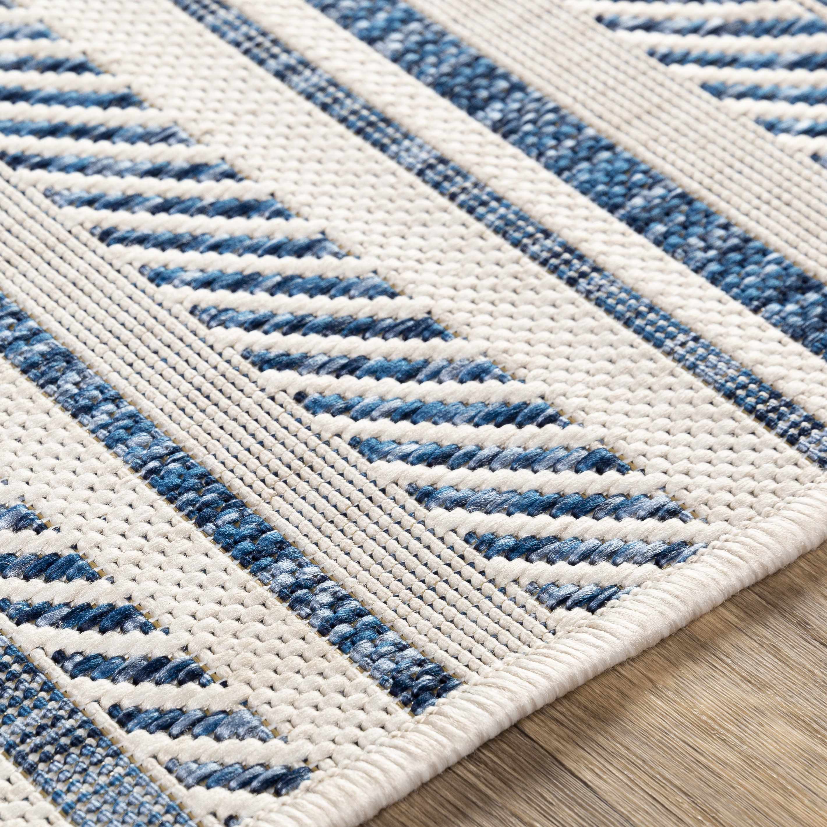 Olin White&Blue Performance Rug - Decor Addict, LLC