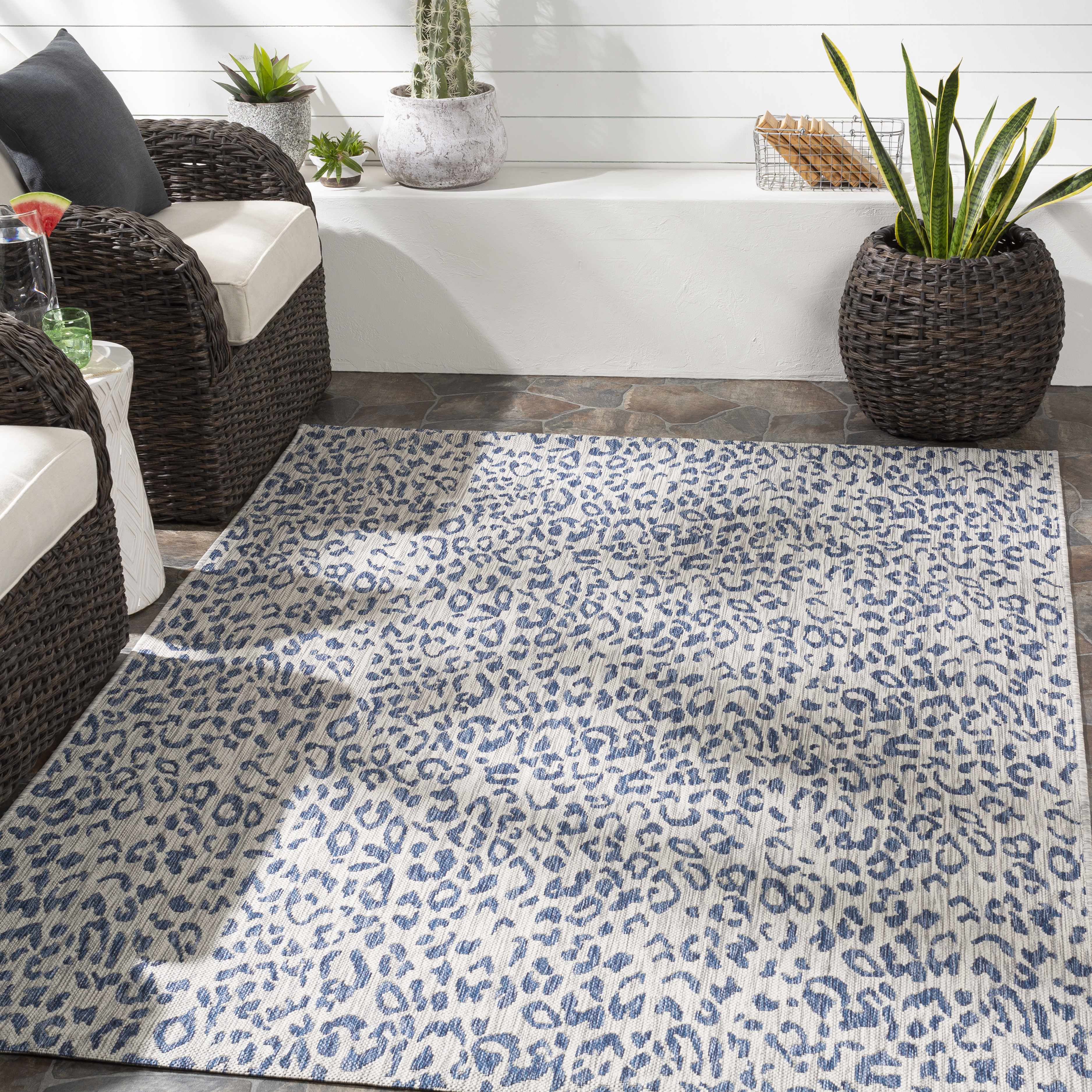 Skipsea Blue Leopard Performance Rug - Decor Addict, LLC