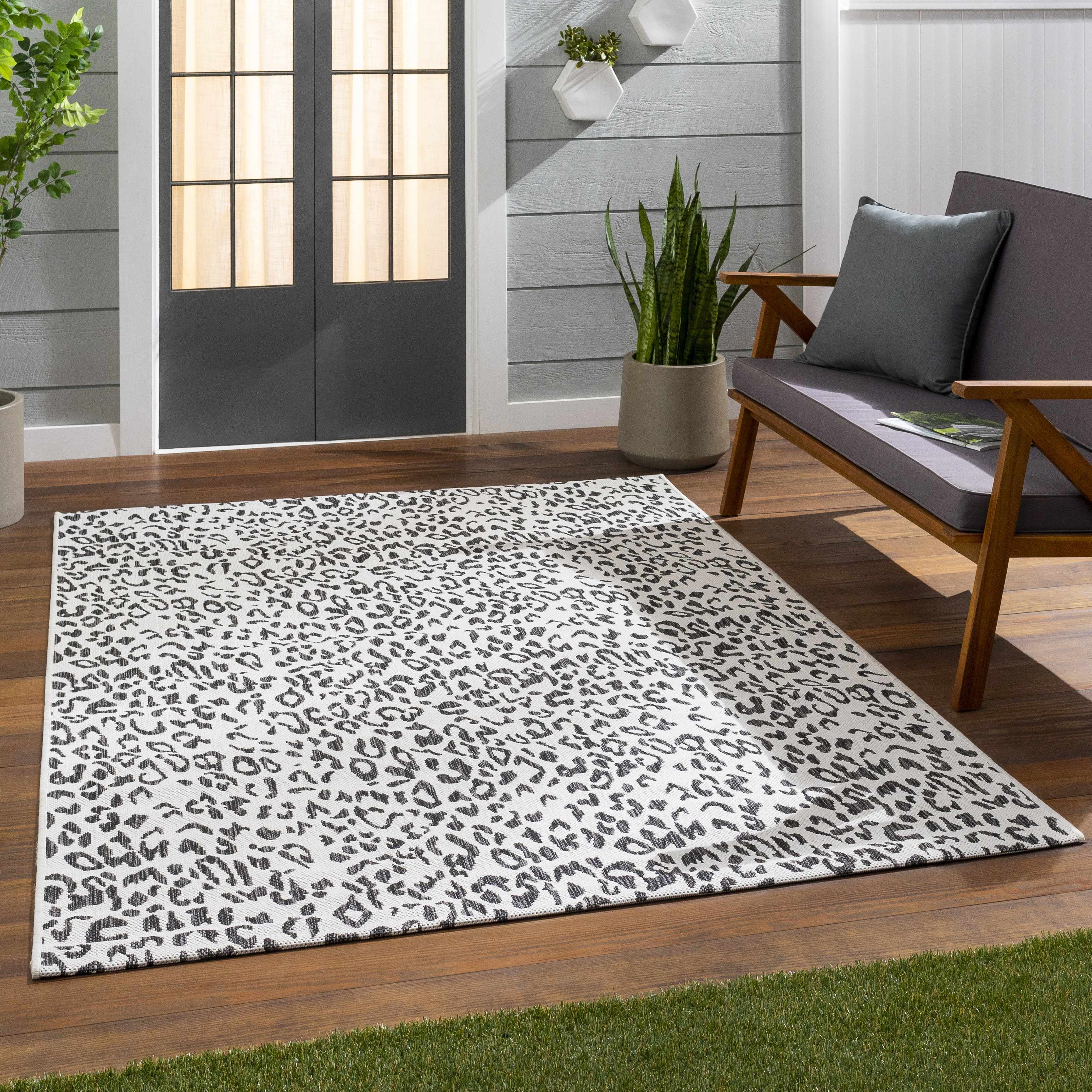 Alderbury White Leopard Print Rug - Decor Addict, LLC