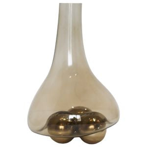 16" Feline Glass Vase with Metal Ball Base, Gold