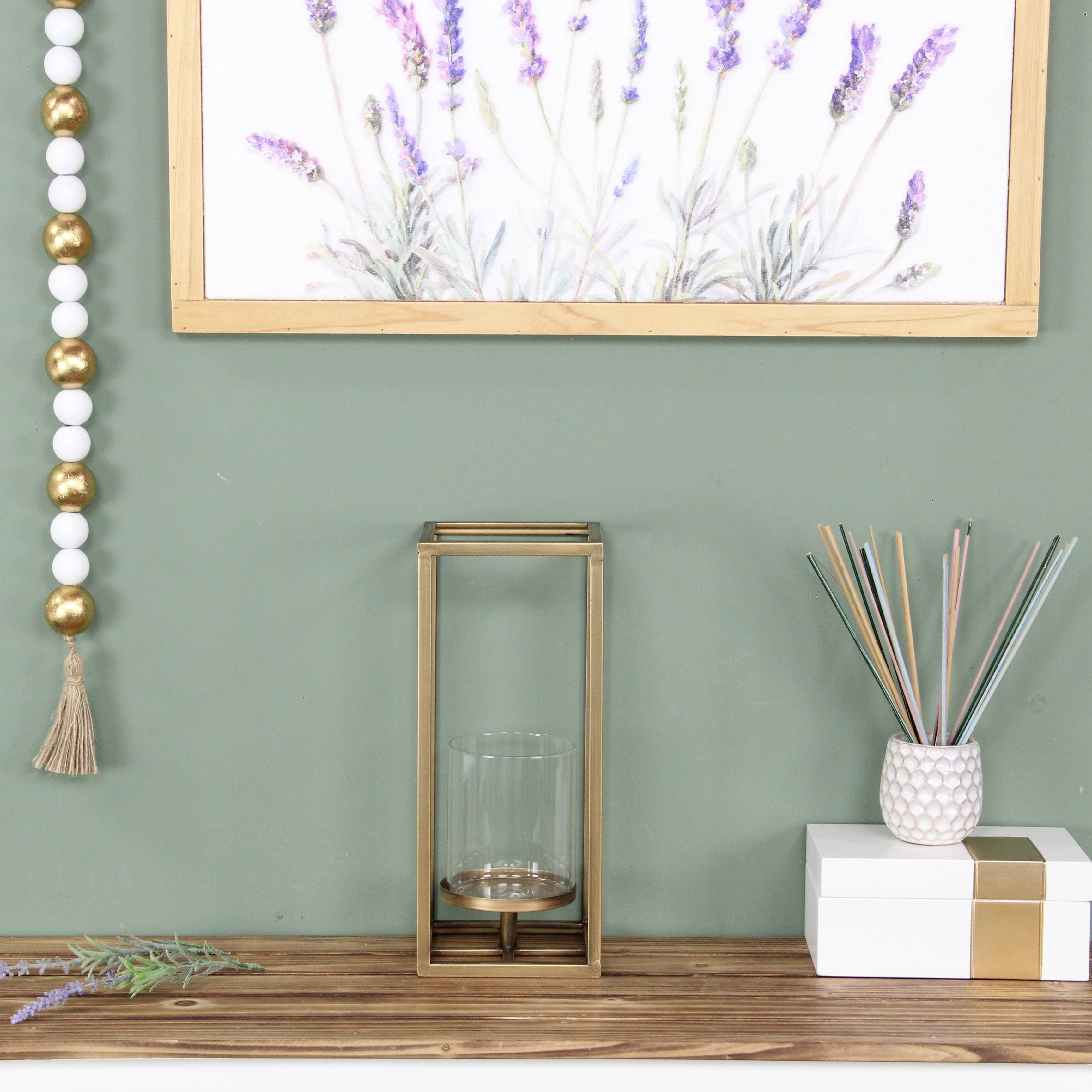 Pembertale Tall Square Gold Metal Lantern: Large - Decor Addict, LLC