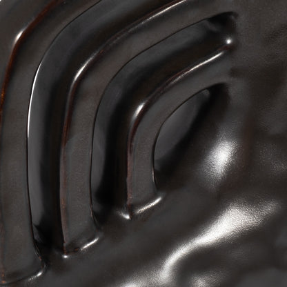 Cer, 12" Metallic Triple Handle Vase, Black - Decor Addict, LLC