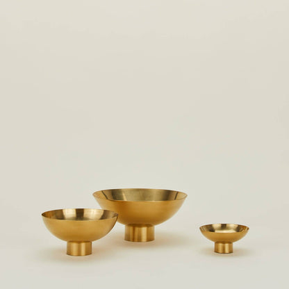ESSENTIAL FOOTED BOWL - BRASS: LARGE - Decor Addict, LLC