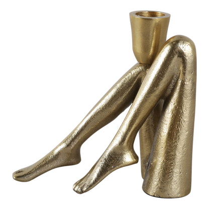 6x6" Bent Legs Taper Holder, Gold - Decor Addict, LLC
