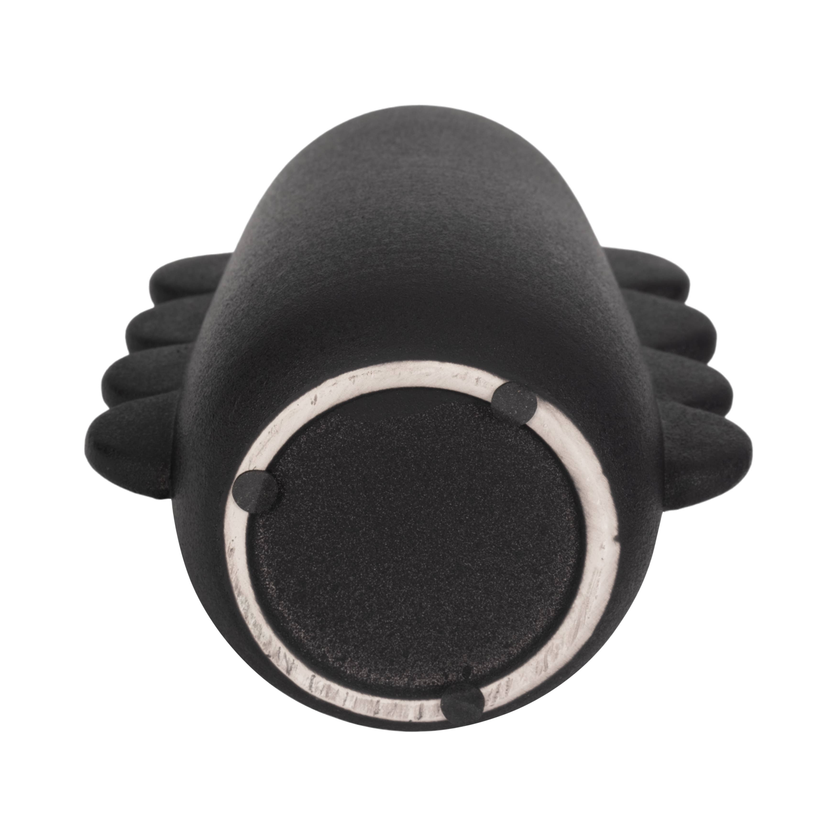 8 in. Black Stoneware Contemporary Unique Eared Vase - Decor Addict, LLC