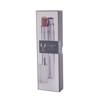 Stainless Steel Cigar Holder and Flask - Decor Addict, LLC