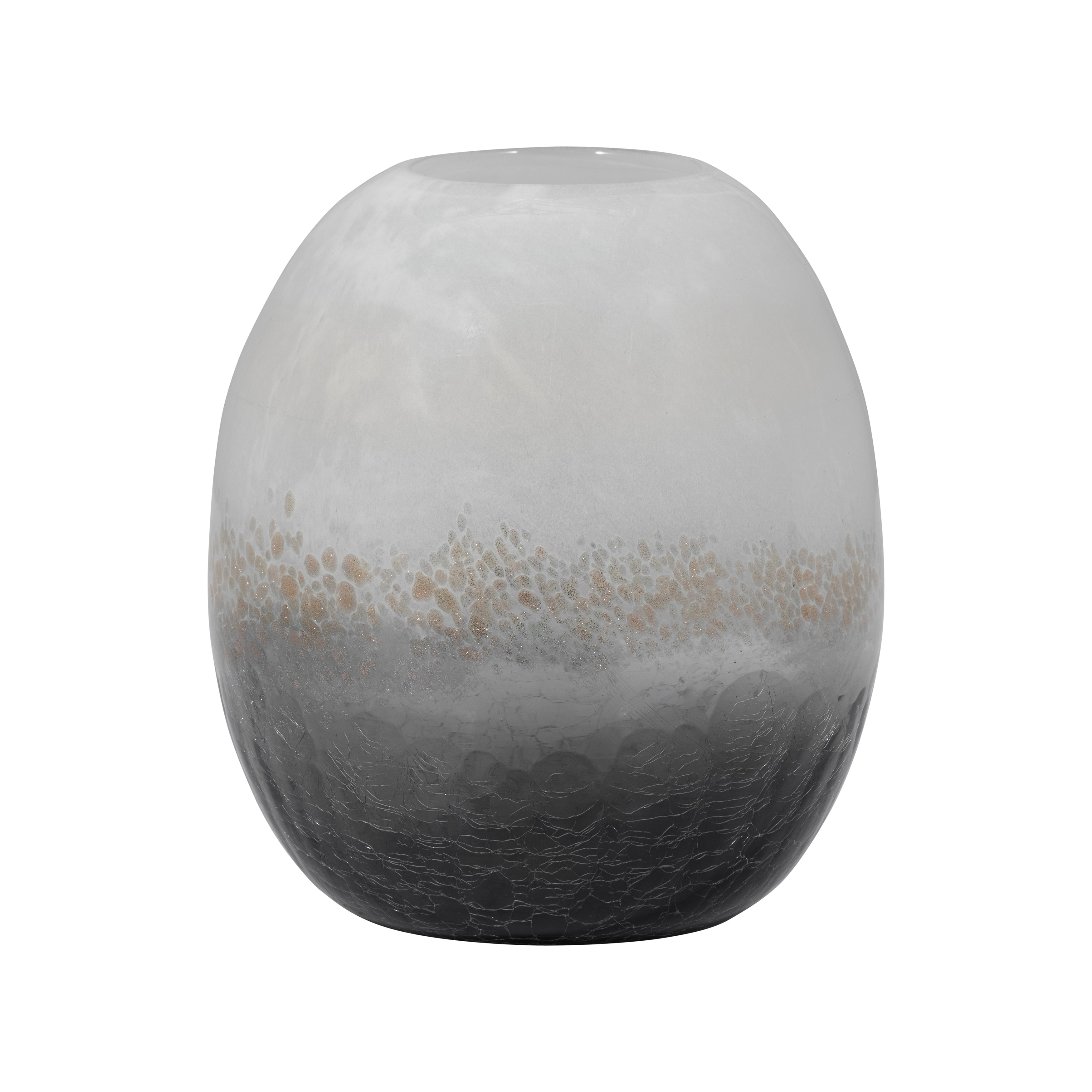 Glass 8" Crackle Vase - Thumbnail 4