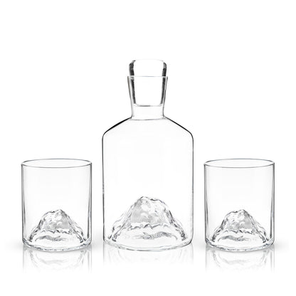 Mountain Crystal Decanter and Tumbler Set - Decor Addict, LLC